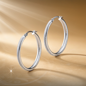 Classic Silver Finish Hoop Earrings